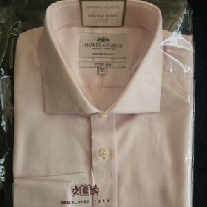 Hawes & Curtis Men's Pink Shirt Fitted Slim 15.5 -34